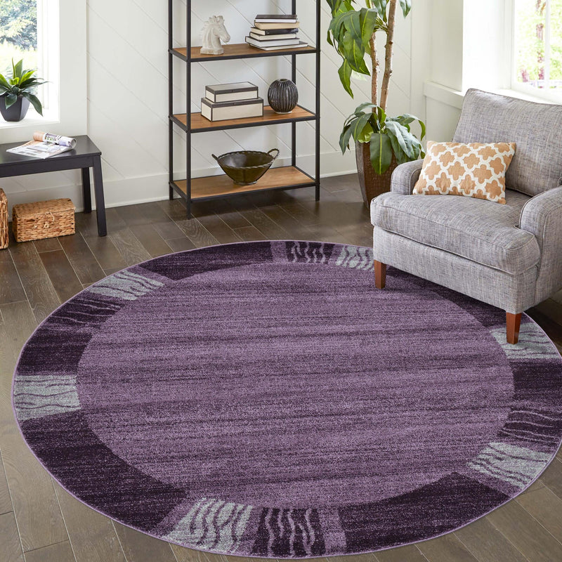 Studio Haven Collection Area Rug - Atelier Round Violet lifestyle 125