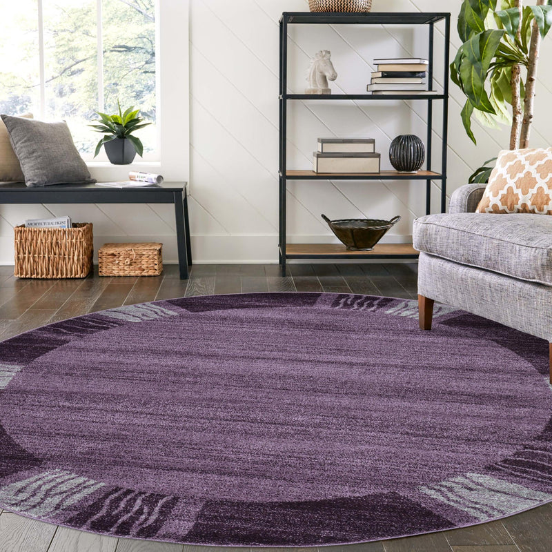 Studio Haven Collection Area Rug - Atelier Round Violet lifestyle 127