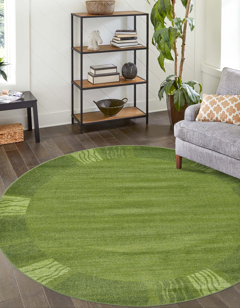Studio Haven Collection Area Rug - Atelier Round Light Green lifestyle 88
