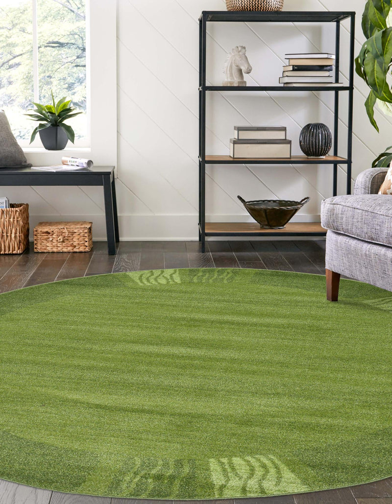 Studio Haven Collection Area Rug - Atelier Round Light Green lifestyle 116