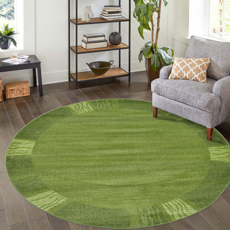 Studio Haven Collection Area Rug - Atelier Round Light Green lifestyle 175