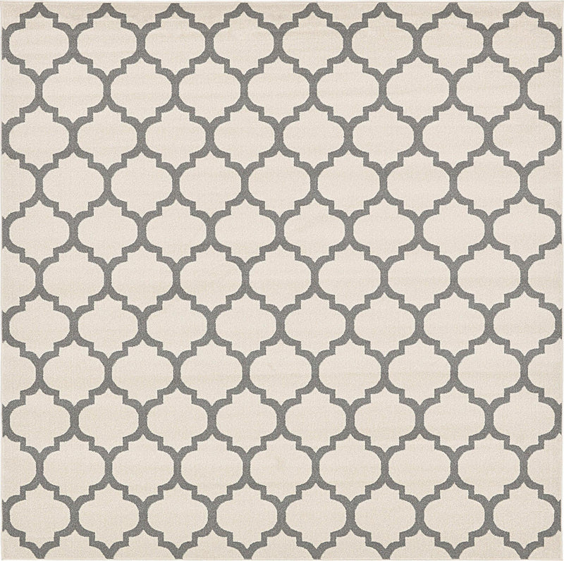 Lattice Gardens Collection Area Rug - Bloomfield (Beige and Gray) Square Beige and Gray lifestyle 23