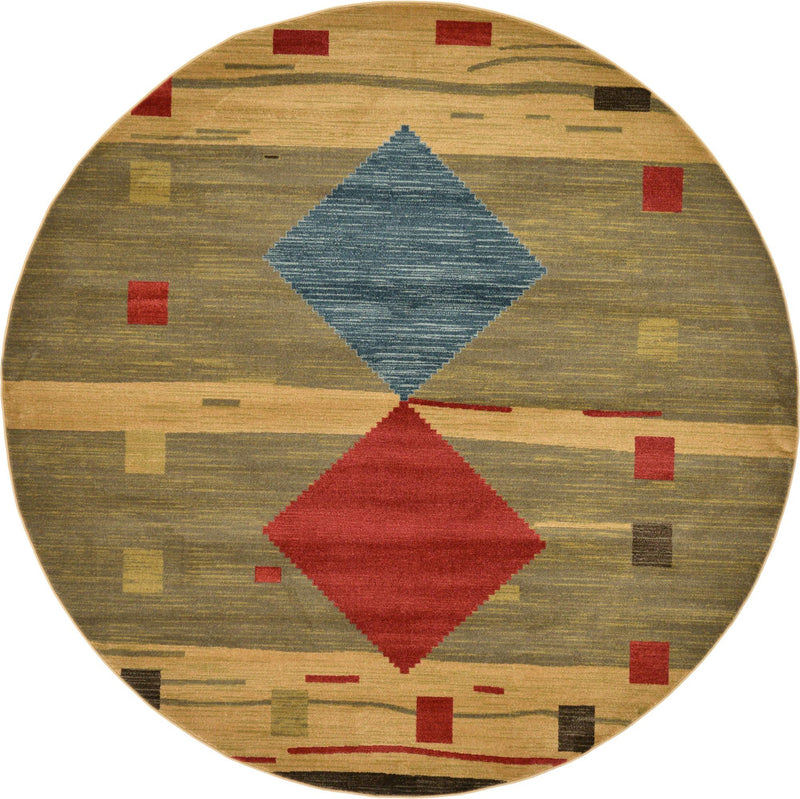 Zagros Oasis Collection Area Rug - Susa Round Tan lifestyle 11