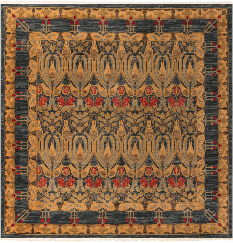 Chelsea Elegance Collection Area Rug - Brompton (Navy Blue) Square Navy Blue lifestyle 11