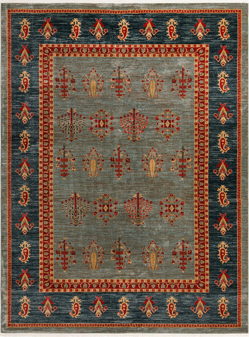 Zagros Oasis Collection Area Rug - Dalahu Rectangle Light Blue Main