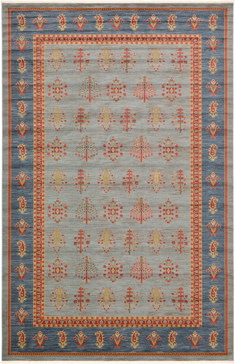 Zagros Oasis Collection Area Rug - Dalahu Rectangular Light Blue lifestyle 16
