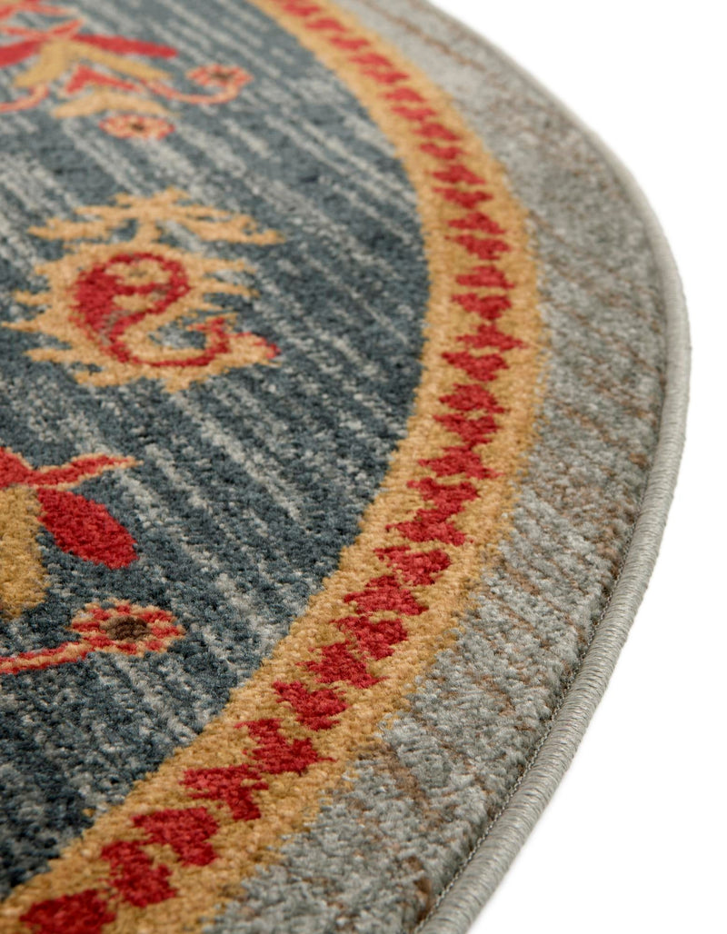Zagros Oasis Collection Area Rug - Dalahu Round Light Blue lifestyle 35