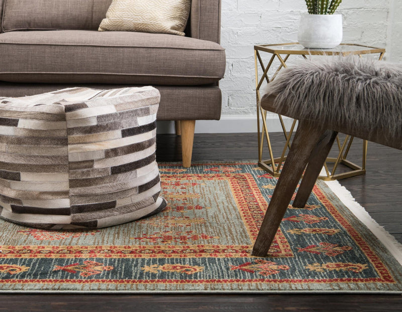 Zagros Oasis Collection Area Rug - Dalahu Rectangular Light Blue lifestyle 25