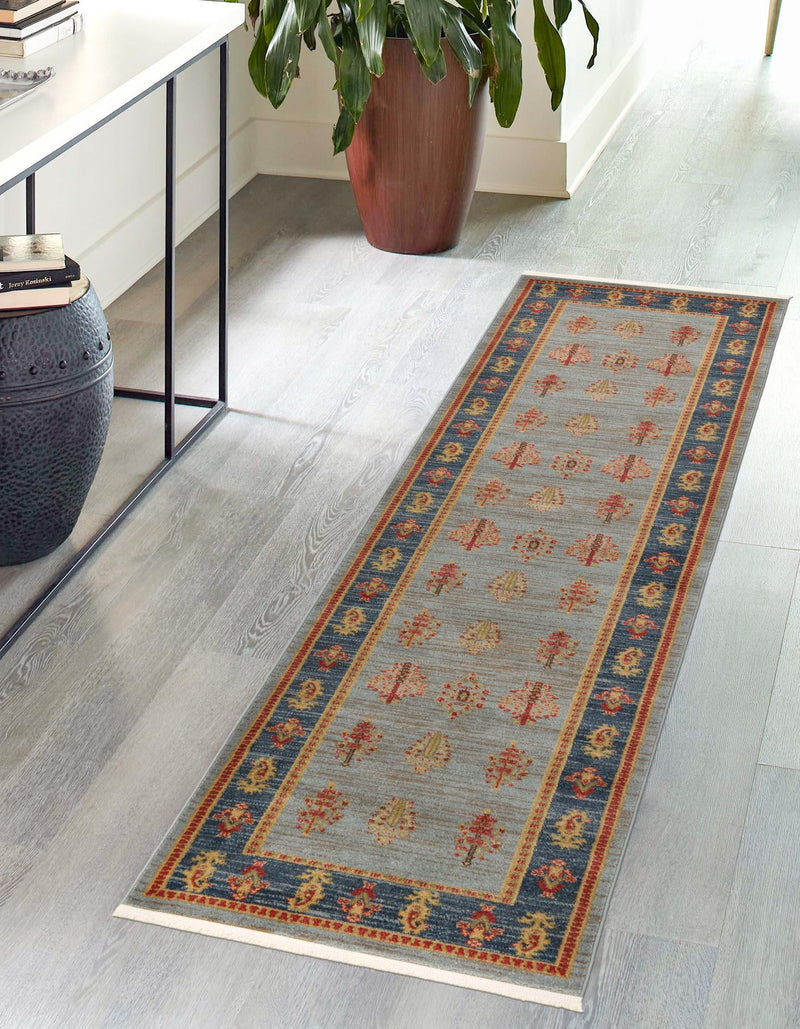 Zagros Oasis Collection Area Rug - Dalahu Runner Light Blue lifestyle 21