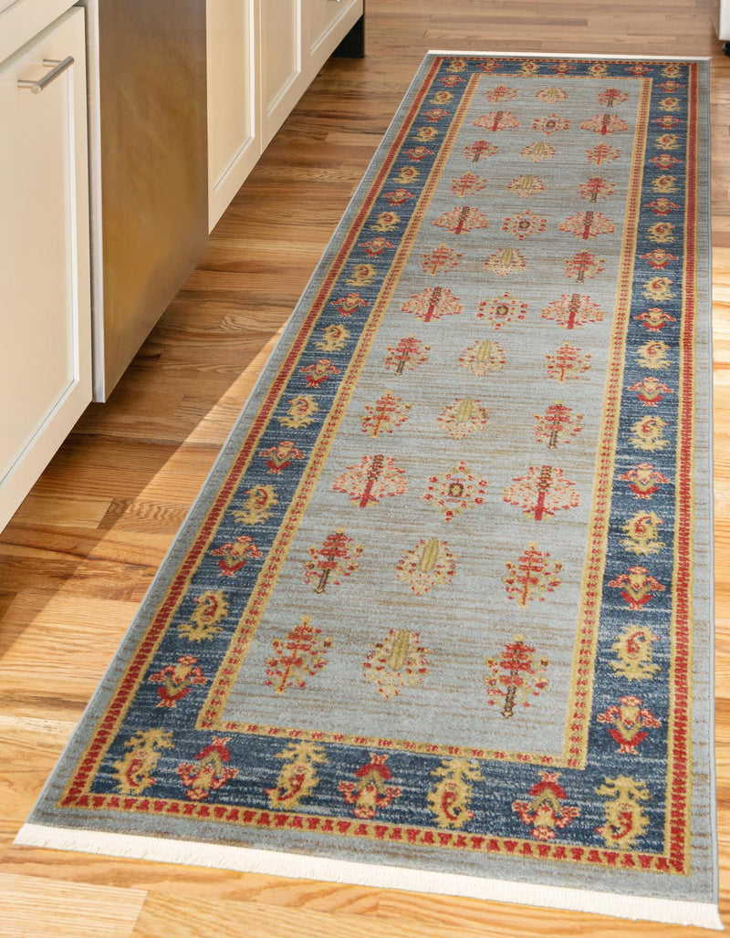 Zagros Oasis Collection Area Rug - Dalahu Runner Light Blue lifestyle 24