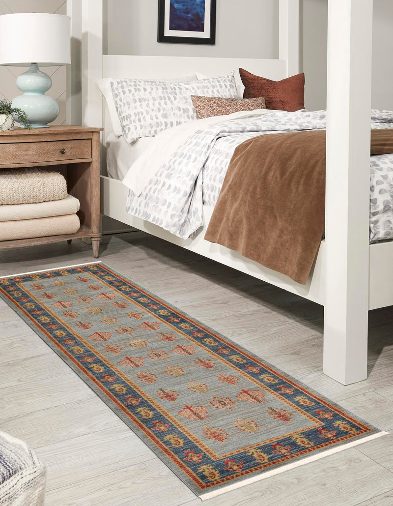 Zagros Oasis Collection Area Rug - Dalahu Runner Light Blue lifestyle 27