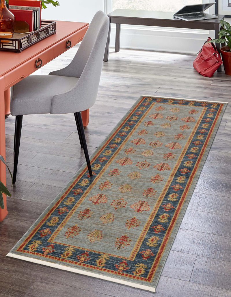 Zagros Oasis Collection Area Rug - Dalahu Runner Light Blue lifestyle 30