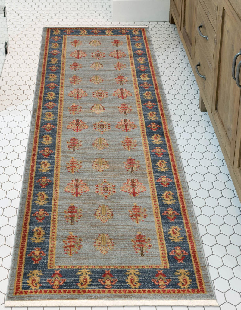 Zagros Oasis Collection Area Rug - Dalahu Runner Light Blue lifestyle 39
