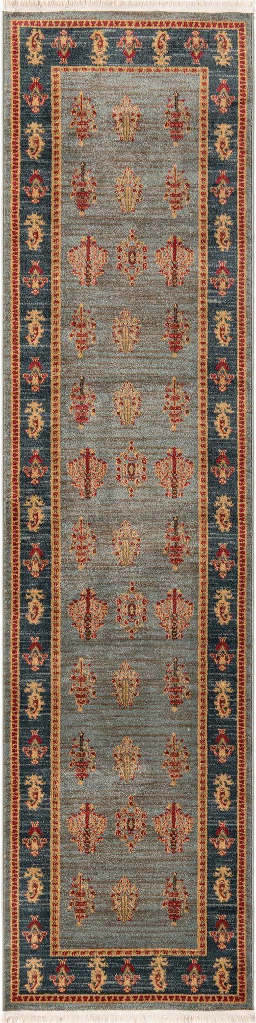 Zagros Oasis Collection Area Rug - Dalahu Runner Light Blue lifestyle 18