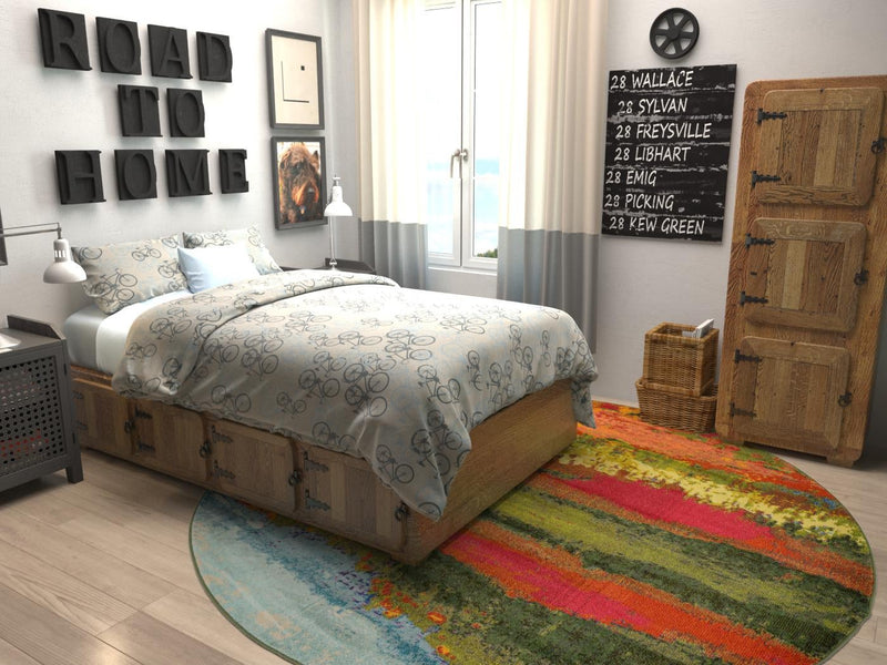 Marrakesh Elegance Collection Area Rug - Taliouine Round Multi lifestyle 29