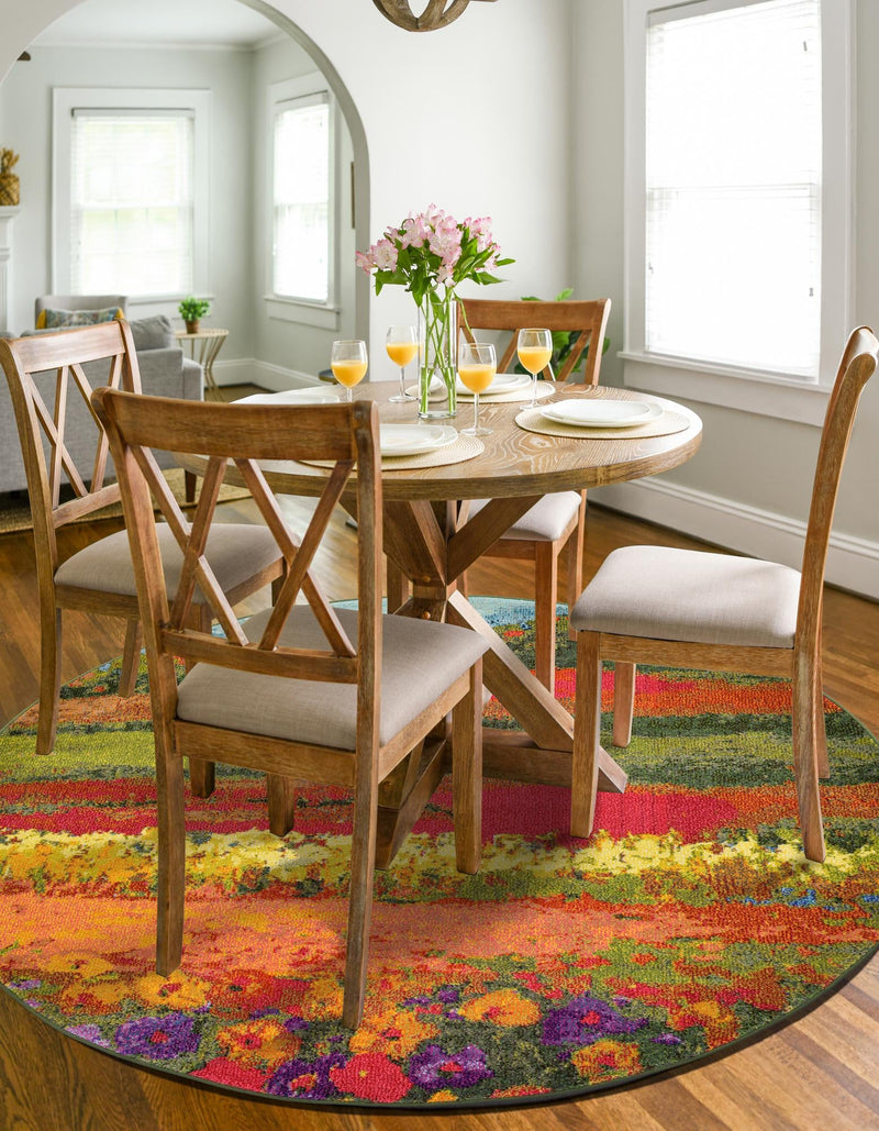 Marrakesh Elegance Collection Area Rug - Taliouine Round Multi lifestyle 34
