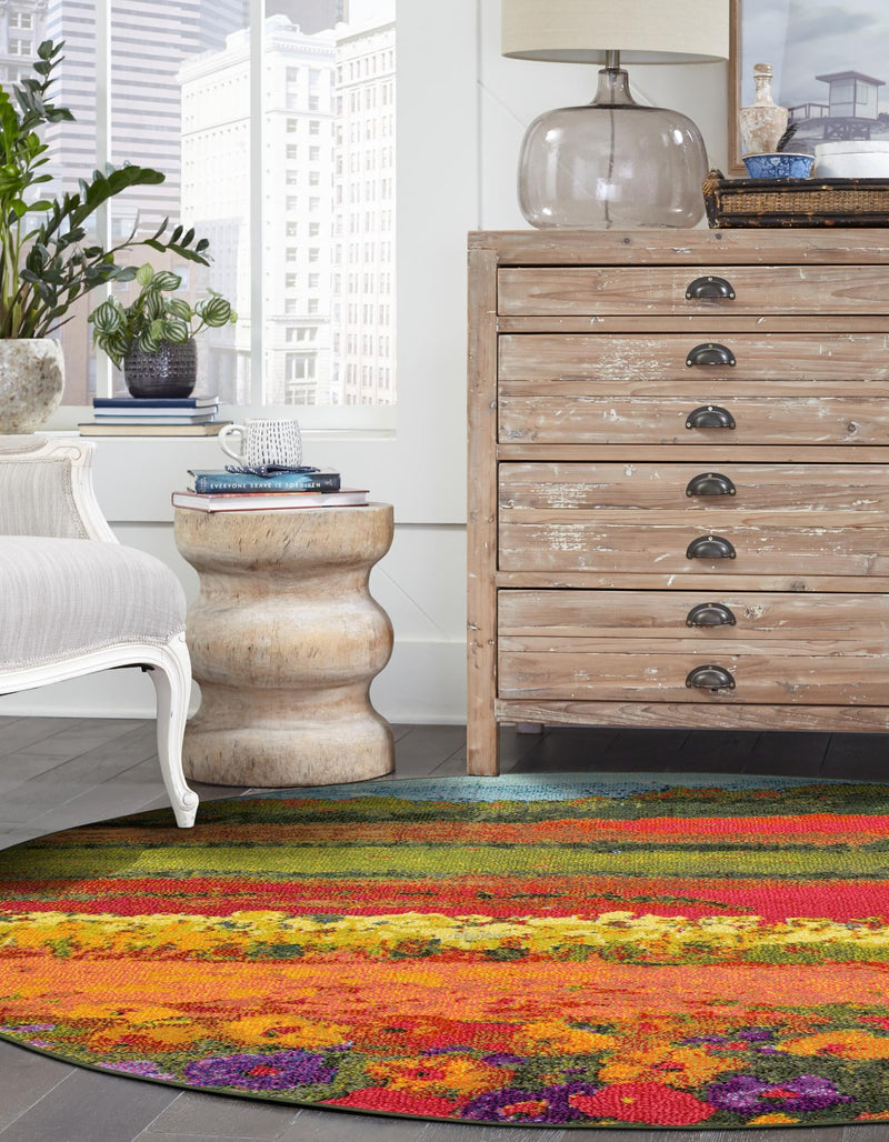 Marrakesh Elegance Collection Area Rug - Taliouine Round Multi lifestyle 37