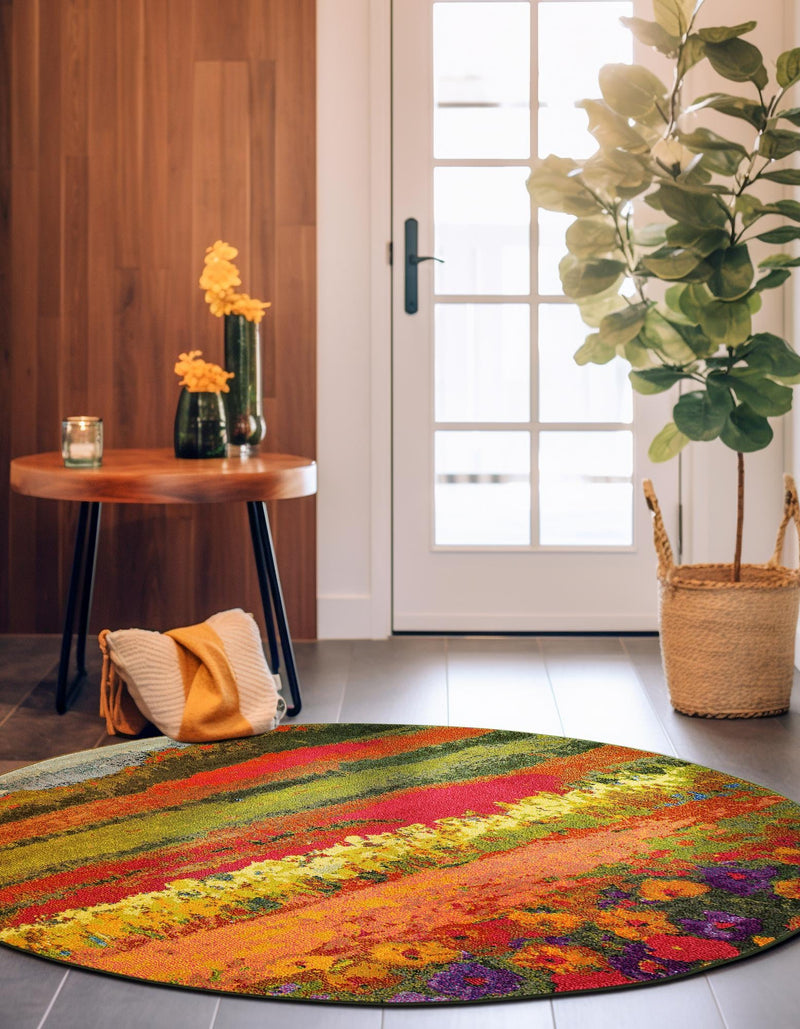 Marrakesh Elegance Collection Area Rug - Taliouine Round Multi lifestyle 43