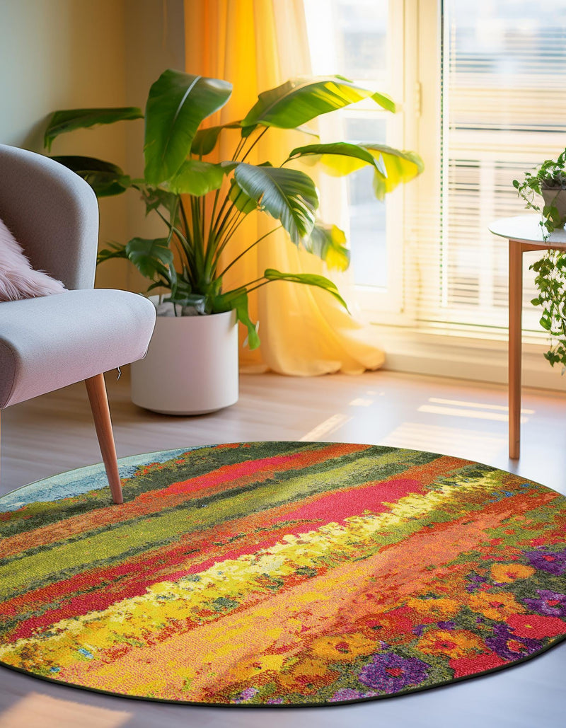 Marrakesh Elegance Collection Area Rug - Taliouine Round Multi lifestyle 46