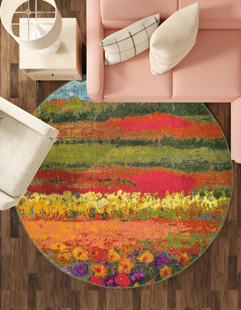 Marrakesh Elegance Collection Area Rug - Taliouine Round Multi lifestyle 55