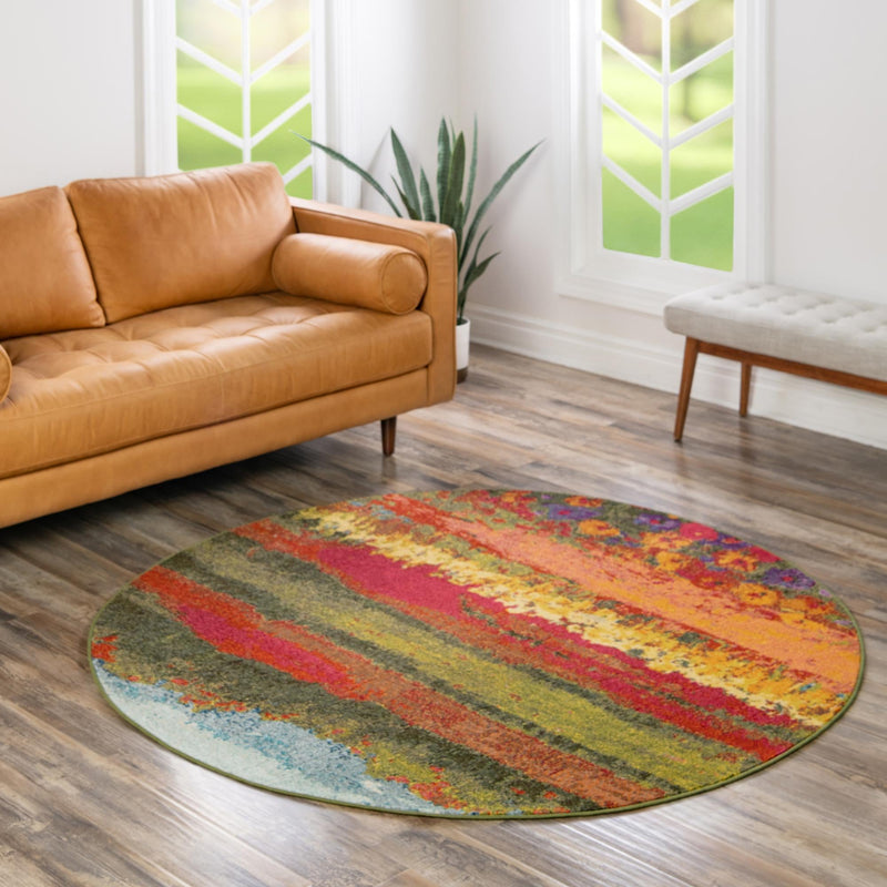 Marrakesh Elegance Collection Area Rug - Taliouine Round Multi lifestyle 85
