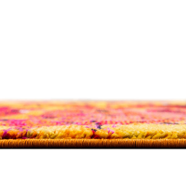Marrakesh Elegance Collection Area Rug - Guercif Round Yellow lifestyle 22
