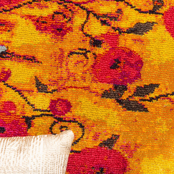 Marrakesh Elegance Collection Area Rug - Guercif Round Yellow lifestyle 25