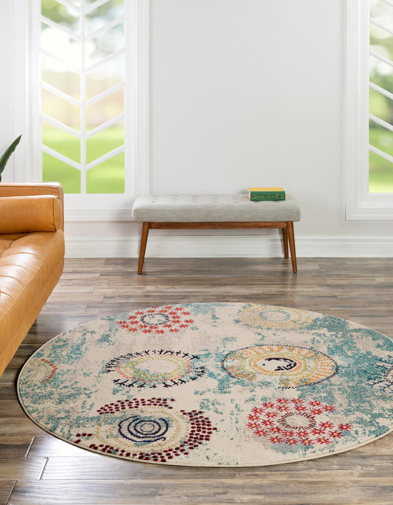 Marrakesh Elegance Collection Area Rug - Goulmima Round Beige lifestyle 28