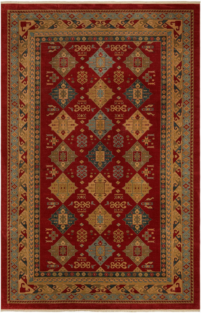 Persian Elegance Collection Area Rug - Kashan Rectangular Red lifestyle 9