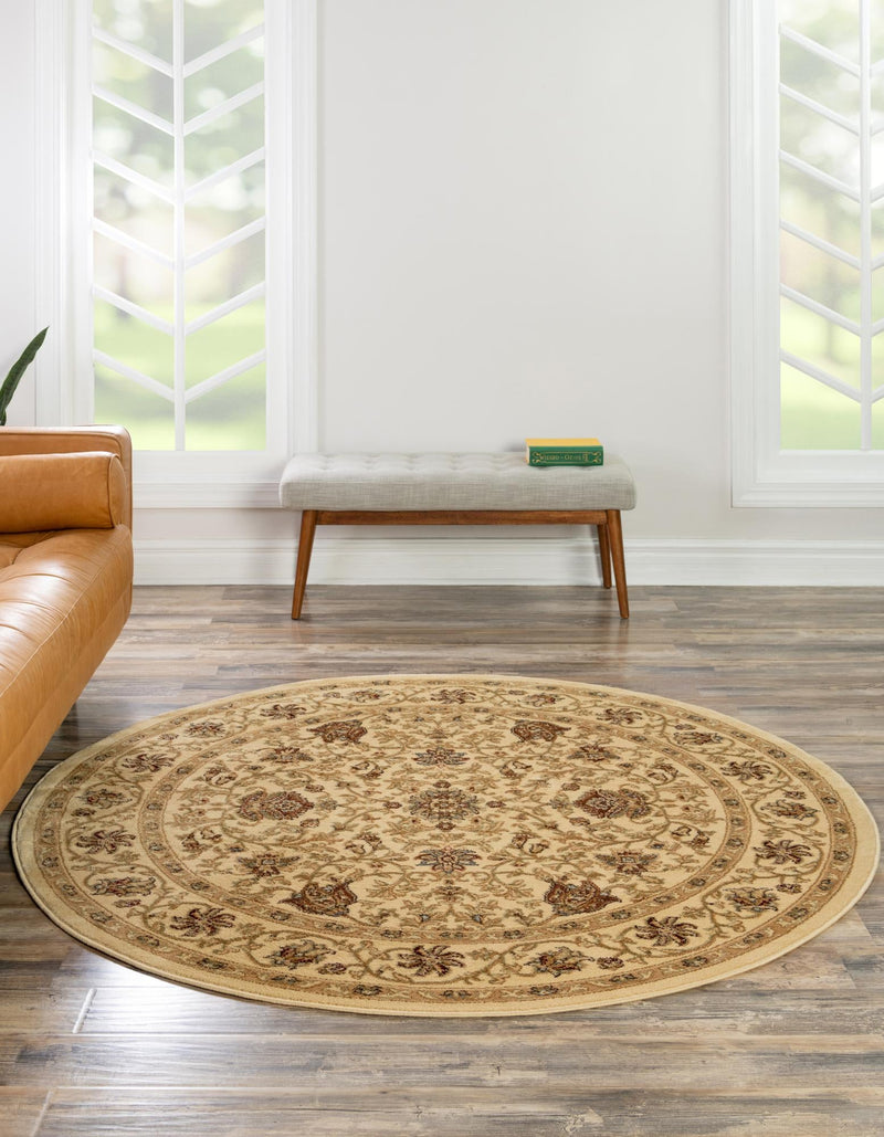 Jaipur Elegance Collection Area Rug - Mani Round Cream lifestyle 20