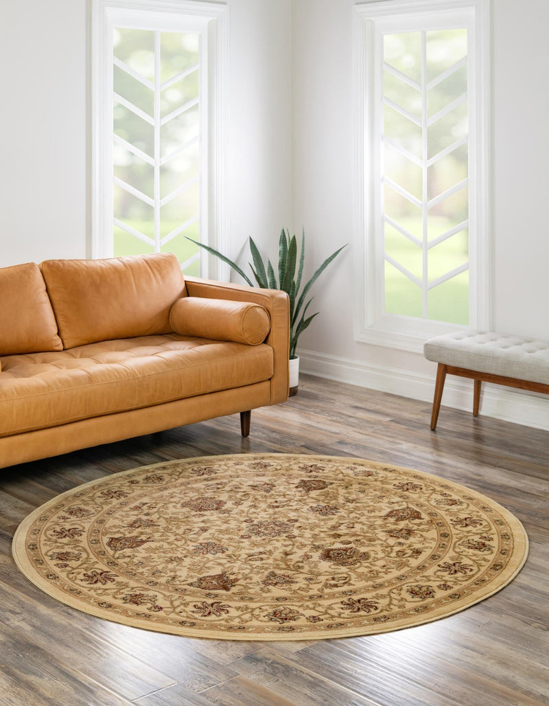 Jaipur Elegance Collection Area Rug - Mani Round Cream lifestyle 22