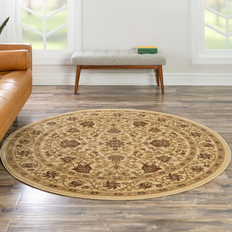 Jaipur Elegance Collection Area Rug - Mani Round Cream lifestyle 60