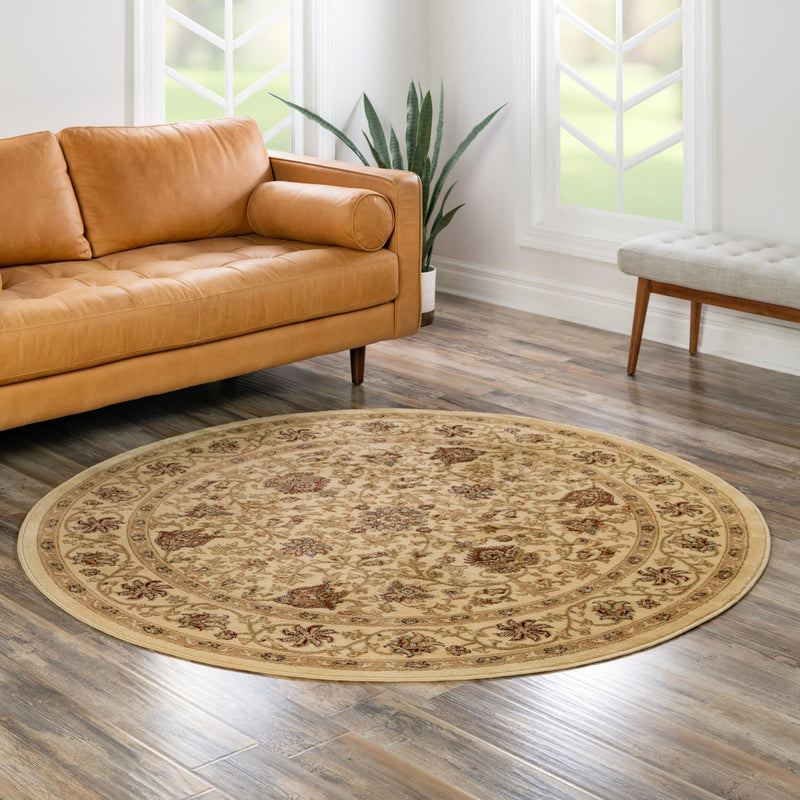 Jaipur Elegance Collection Area Rug - Mani Round Cream lifestyle 61