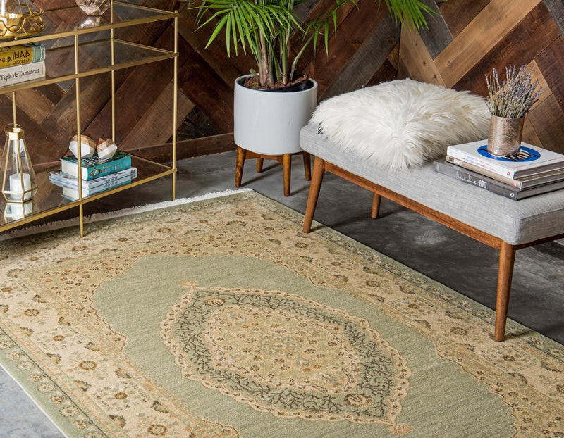 Chelsea Elegance Collection Area Rug - Thames Rectangular Light Green lifestyle 11