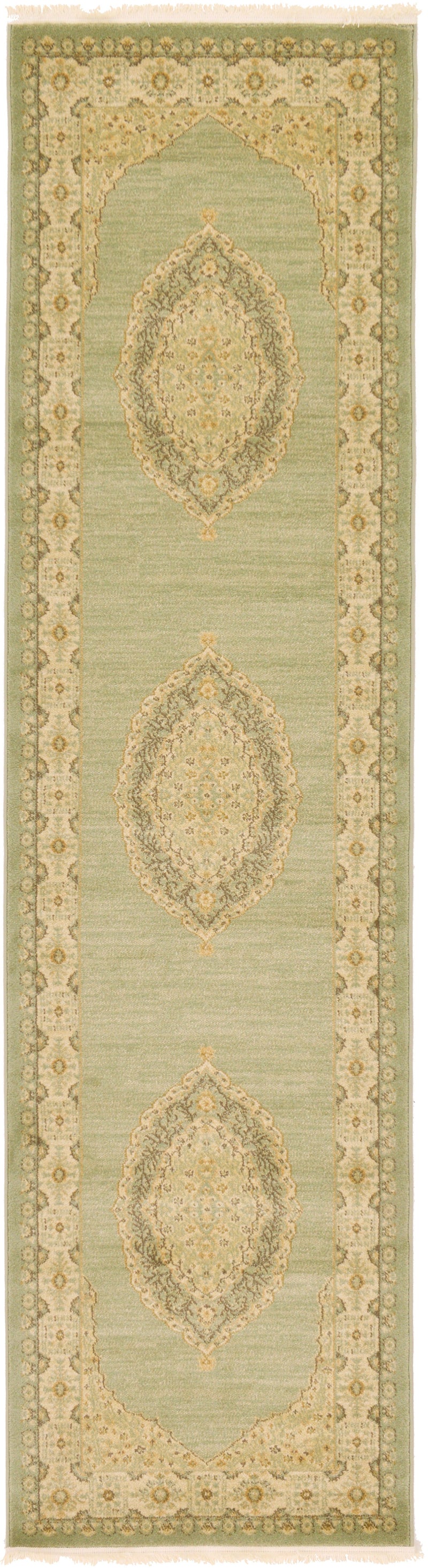 Chelsea Elegance Collection Area Rug - Thames Runner Light Green lifestyle 5