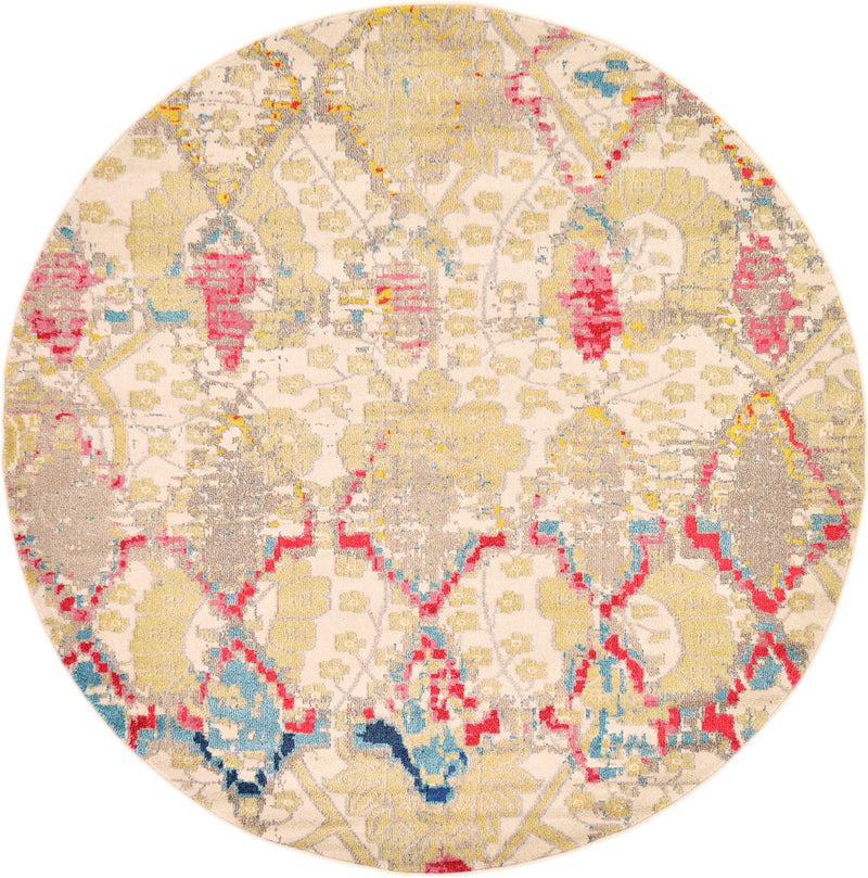 Sedona Vista Collection Area Rug - Manzanita Round Beige lifestyle 12