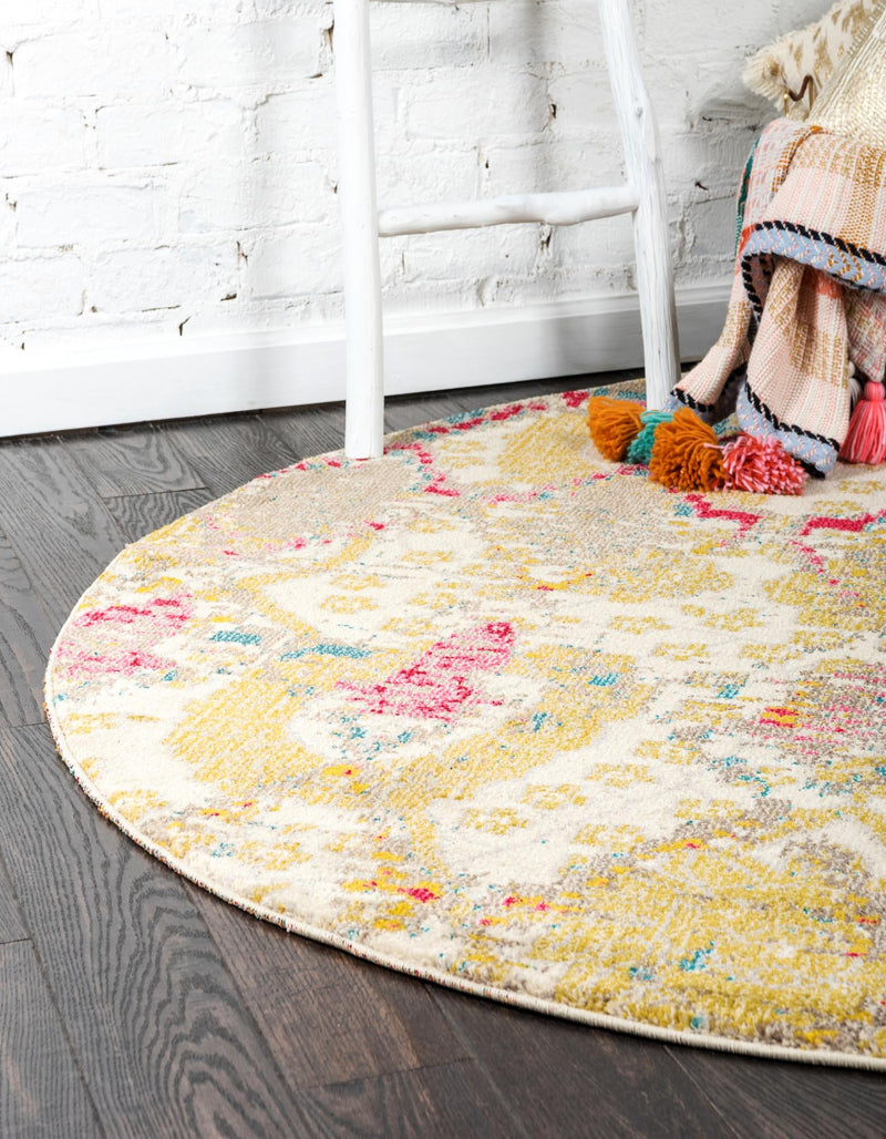 Sedona Vista Collection Area Rug - Manzanita Round Beige lifestyle 26