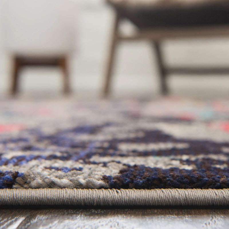 Sedona Vista Collection Area Rug - Manzanita Round Navy Blue lifestyle 37