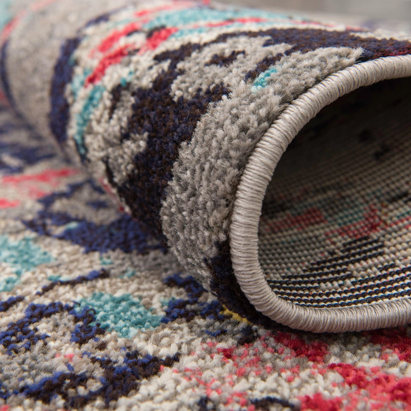 Sedona Vista Collection Area Rug - Manzanita Round Navy Blue lifestyle 44