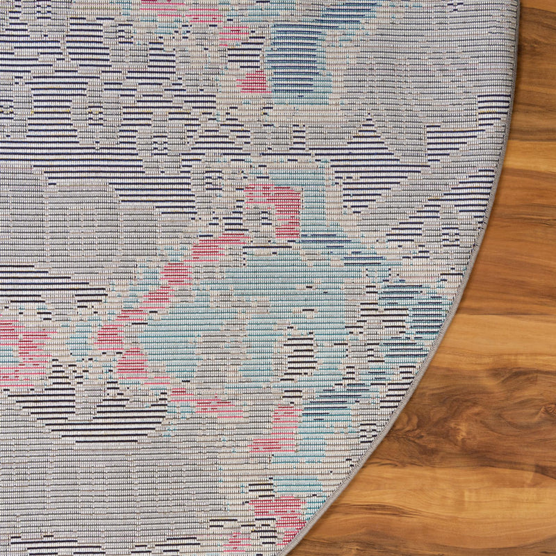Sedona Vista Collection Area Rug - Manzanita Round Navy Blue lifestyle 56
