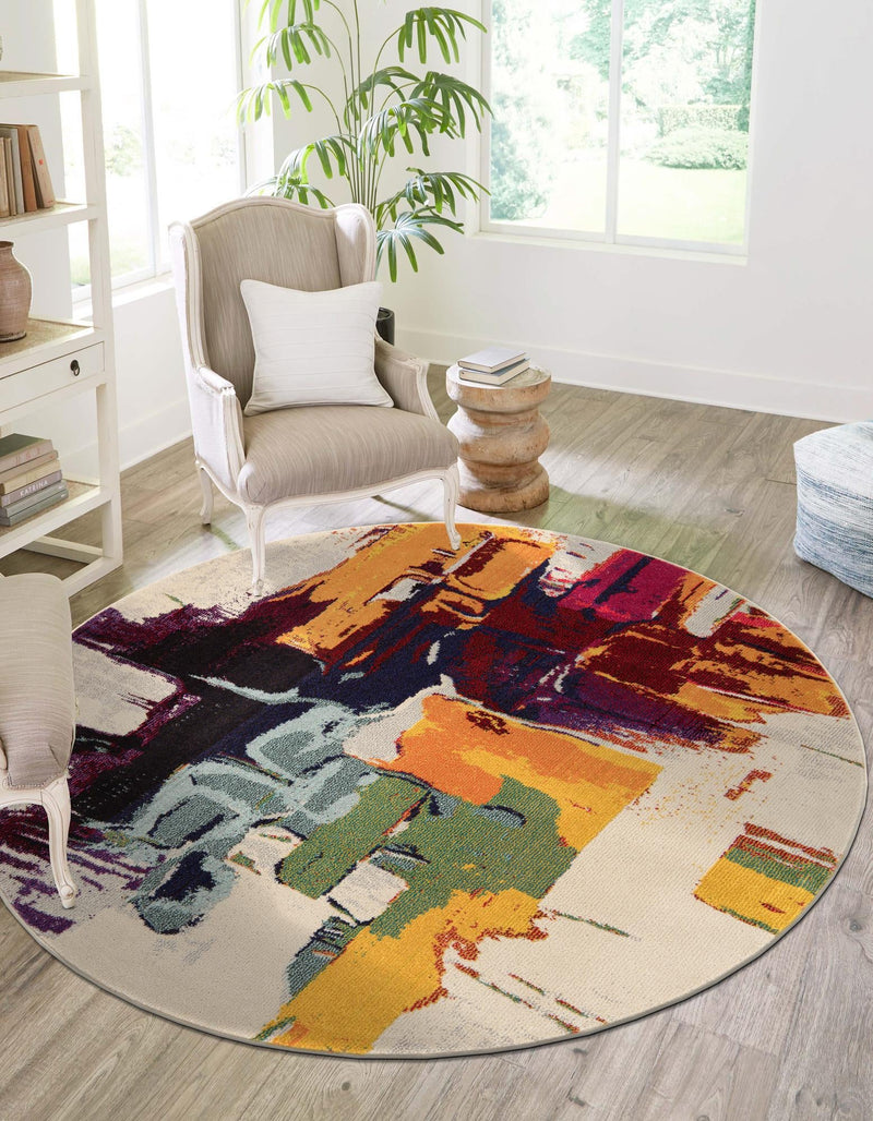Marrakesh Elegance Collection Area Rug - Riad Round Beige lifestyle 26