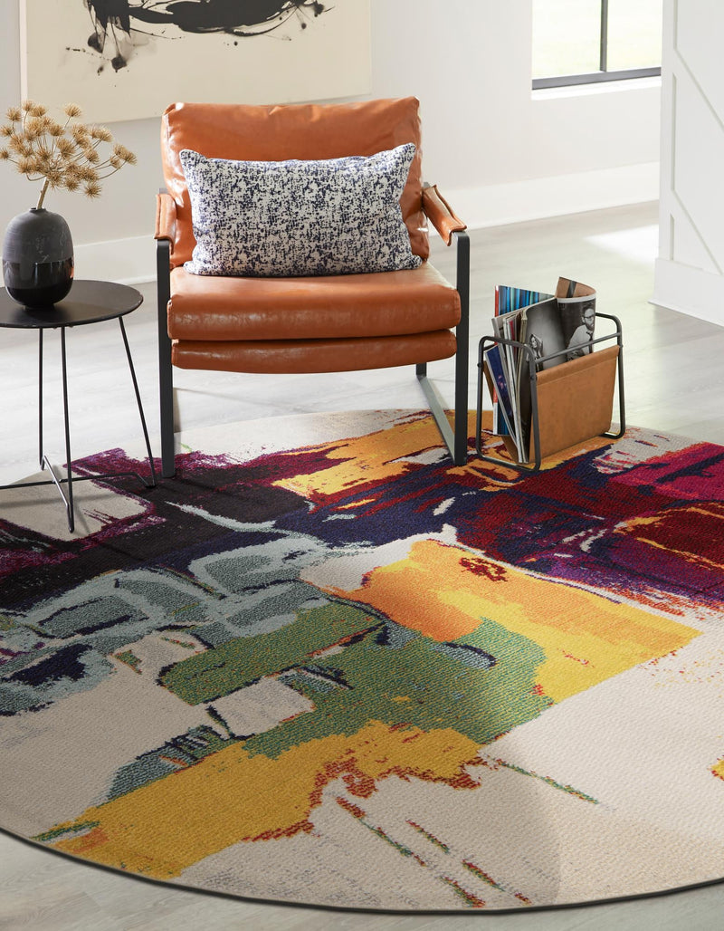 Marrakesh Elegance Collection Area Rug - Riad Round Beige lifestyle 29