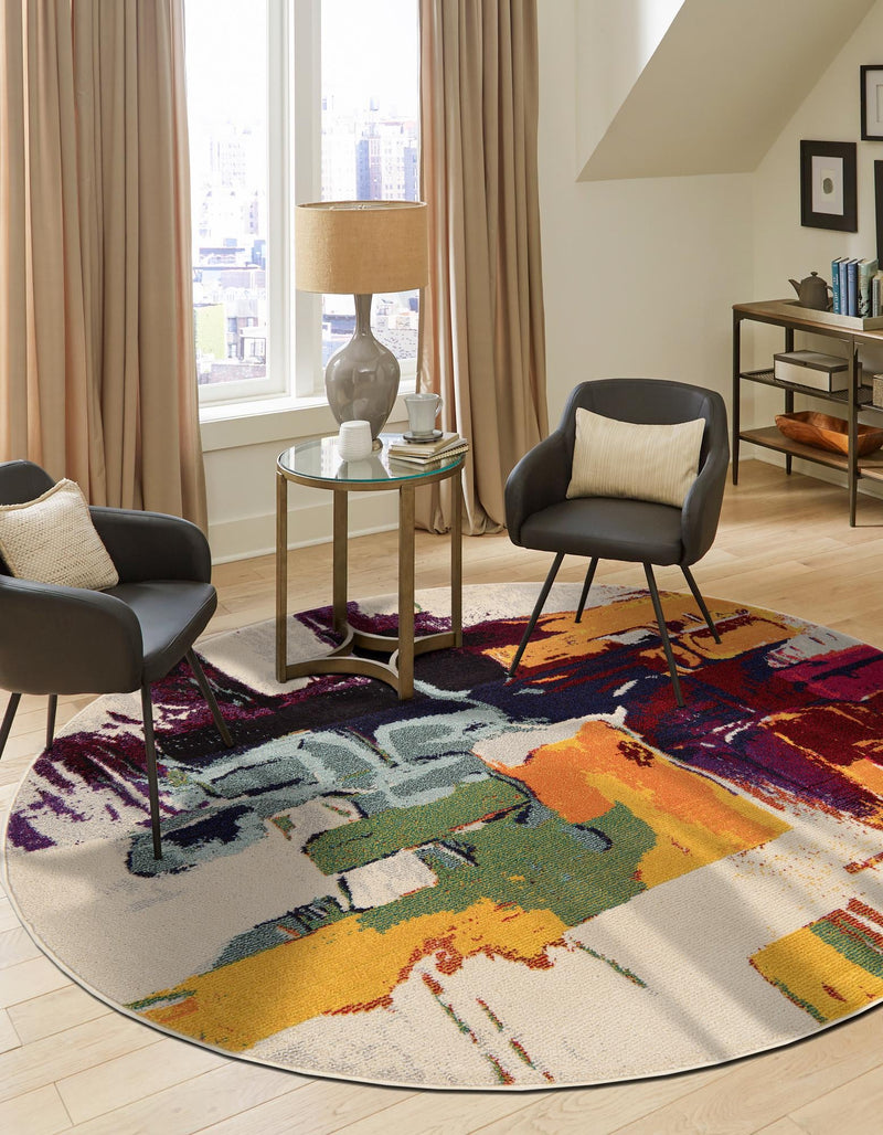 Marrakesh Elegance Collection Area Rug - Riad Round Beige lifestyle 38