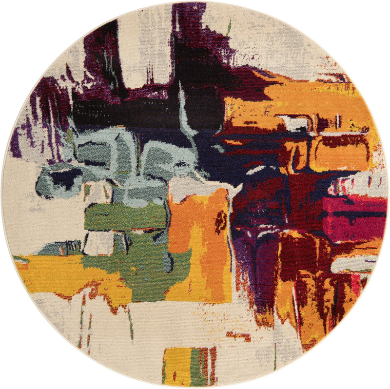 Marrakesh Elegance Collection Area Rug - Riad Round Beige lifestyle 23
