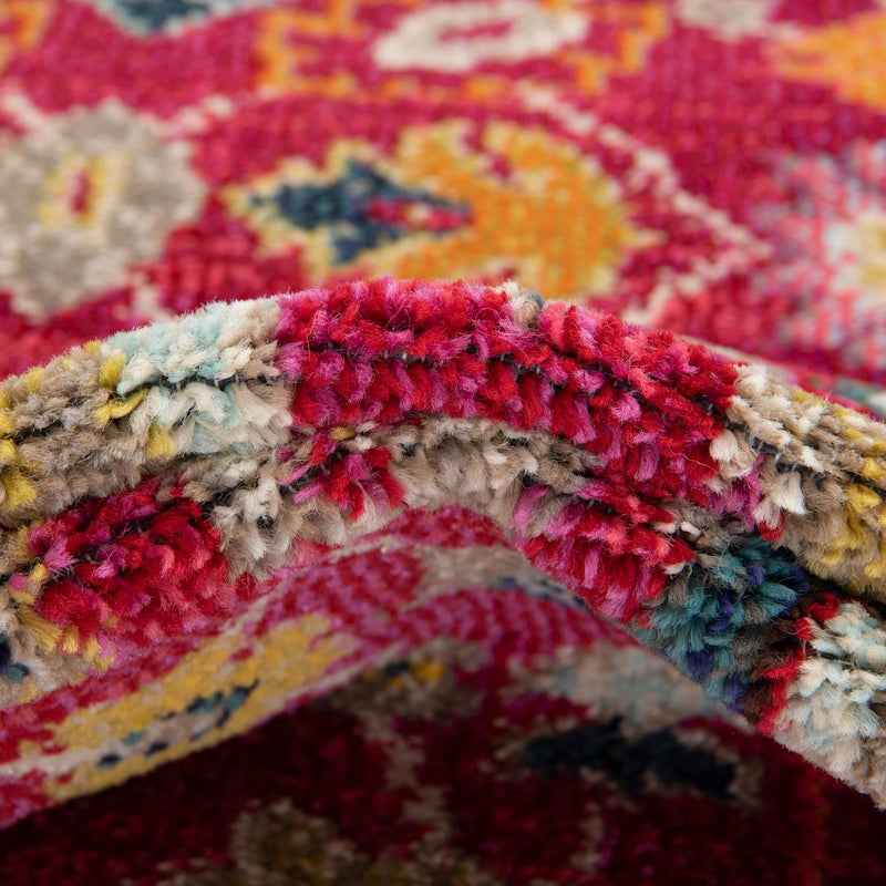 Chateau Elegance Collection Area Rug - Luxembourg Round Pink lifestyle 43