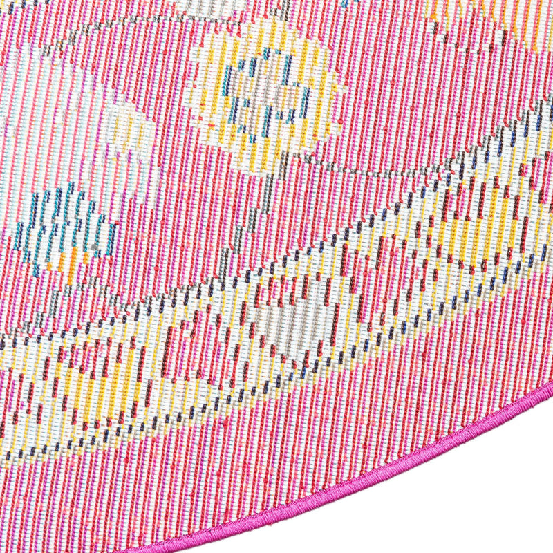 Chateau Elegance Collection Area Rug - Luxembourg Round Pink lifestyle 45