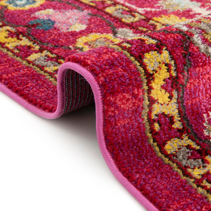 Chateau Elegance Collection Area Rug - Luxembourg Round Pink lifestyle 46