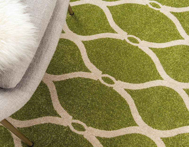 Lattice Gardens Collection Area Rug - Vinehaven Rectangle Green lifestyle 23