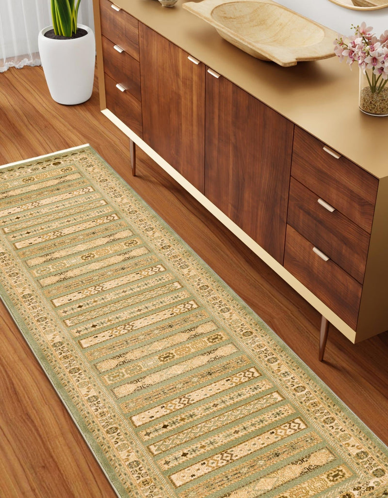 Zagros Oasis Collection Area Rug - Khorramabad Runner Light Green lifestyle 201