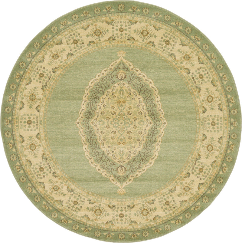 Chelsea Elegance Collection Area Rug - Thames Round Light Green lifestyle 6
